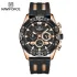 NAVIFORCE NF8019T Mens Watches TPU band Fashion Sport Quartz Watches Man Watch Chronograph Waterproof - Black RoseGold